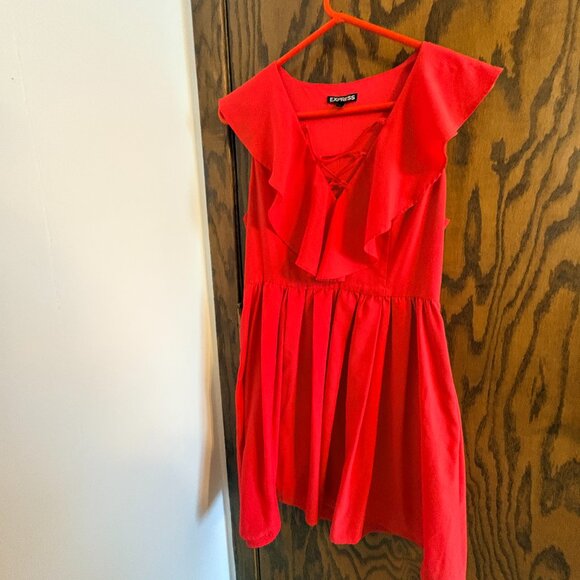 Red/Orange Ruffle Dress - Picture 9 of 9